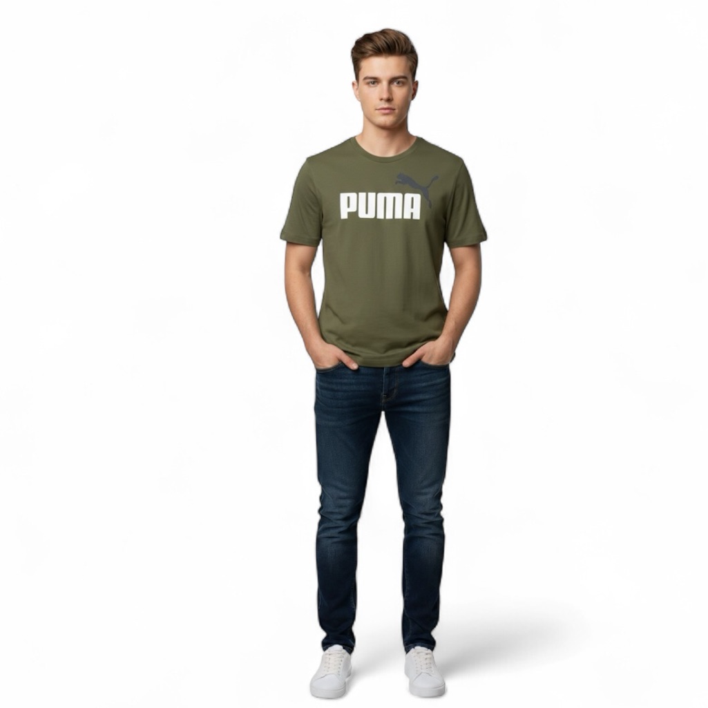 Puma Men's Olive Green T-Shirt. Size Xl